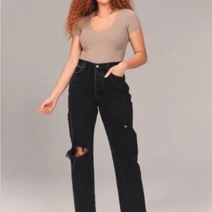 Abercrombie & Fitch Black Straight Leg Jeans